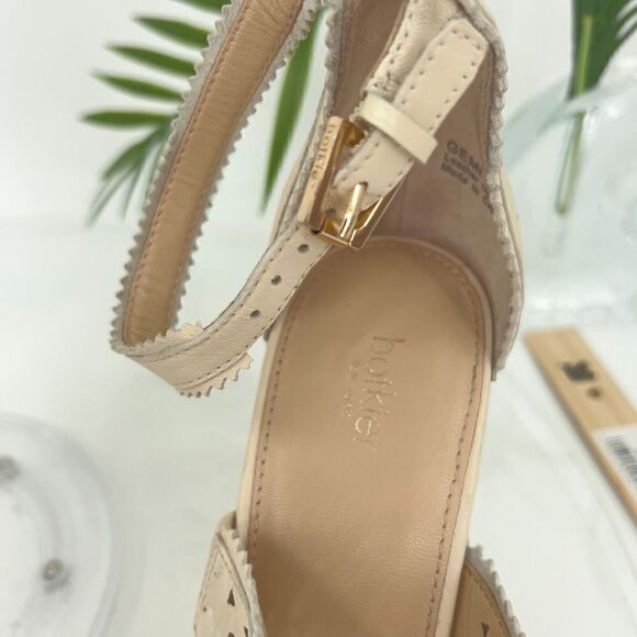 Botkier Gemi Sandals Women's Size 9.5 Ivory Cream Leather Block Heel Shoes - Picture 15 of 16